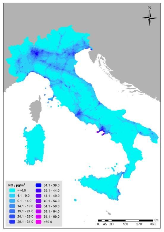 Concentrazioni medie annue di NO 2