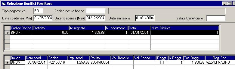 16 Manuale Operativo La condizione di pagamento da inserire nell apposito campo deve essere un bonifico bancario (Tipo BO ): Selezione Bonifici Ora passiamo ad utilizzare la gestione bonifici: dopo