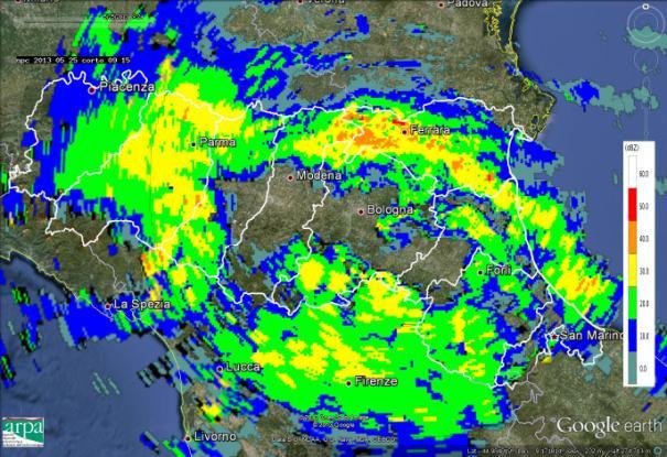 intensifica a sud della Provincia di Bologna.