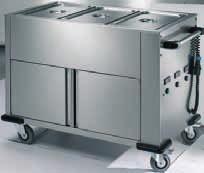 CARRELLO TERMICO ARMADIATO CON VASCHE SEPARATE (GN ESCLUSE) Struttura completamente in acciaio inox 18/10 AISI 304.