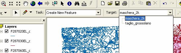 Parametri di Editing Selezionare la feature da Editare: maschera_2k La modalità deve essere