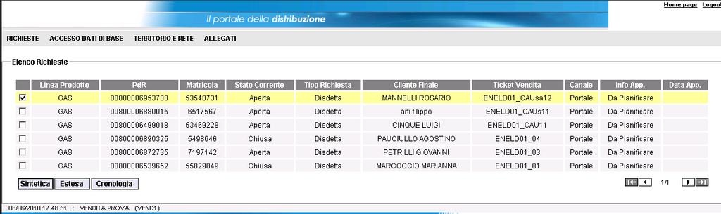 In questo modo si apre una form con il dettaglio di tutti i dati riferiti alla