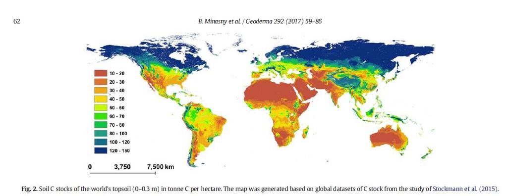 STOCK DI CARBONIO NEL SUOLO NEL TOPSOIL DEL PIANETA 11 Fonte: Budiman Minasny