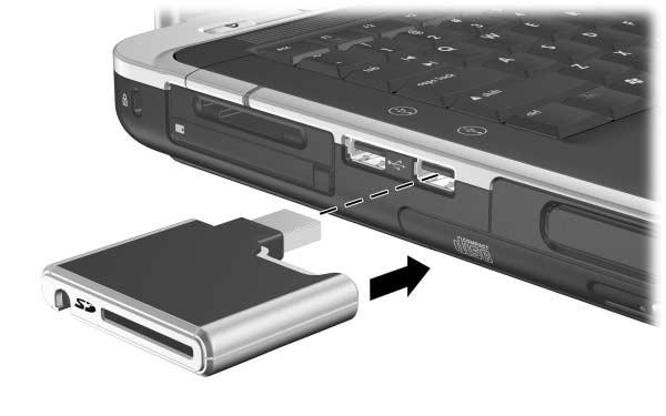 Unità disco Collegamento di un Digital Drive opzionale alla porta USB Il Digital Drive opzionale si può collegare alla porta USB tramite il cavo USB in posizione retratta o estesa.