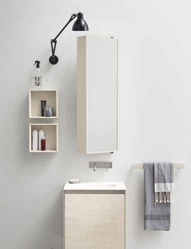 incasso a parete. Corian cabinet with mirrored doors, to hang up or built-in the wall.