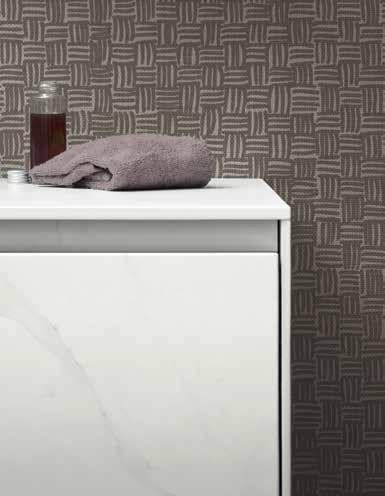 della zona doccia. Glass fiber wallpaper with Tricot decoration.