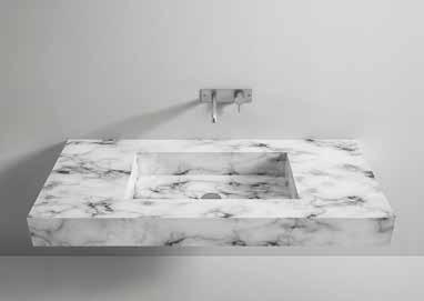 andmade top with rectangular integrated washbasin realized in marble or granit, that can be glossy or matt. Outsandig plug drain included.