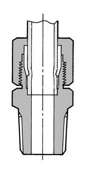 accordi autoallineanti Serie H, D,, svasata Impedisce la perdita accidentale della bussola durante l inserimento del nel raccordo. temprata Per evitare rotture in fase di serraggio del dado.