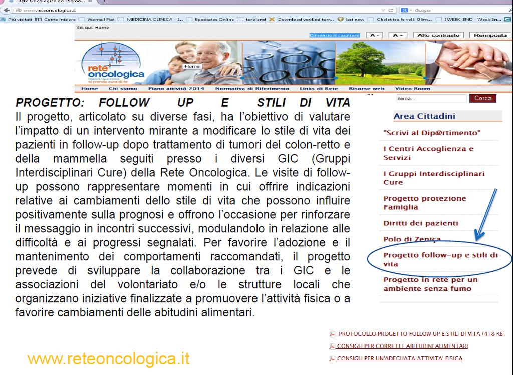 Follow up nell ambito della Rete Oncologica