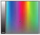 attraverso il mascheramento automatico L H S La segnalazione nel campo cromatico quadrato e nelle colonne grigie ai margini, mostra la posizione di entrambi i valori estremi nello spazio cromatico