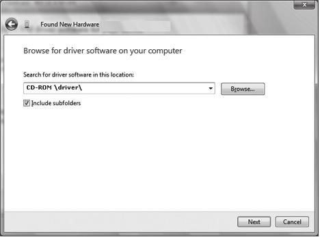 Se Windows non riesce a trovare i driver, selezionate Non ho un disco.