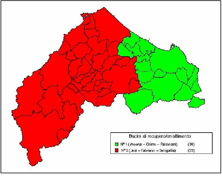 Il Bacino 2 risulta molto più esteso, anche se meno popolato del Bacino 1.