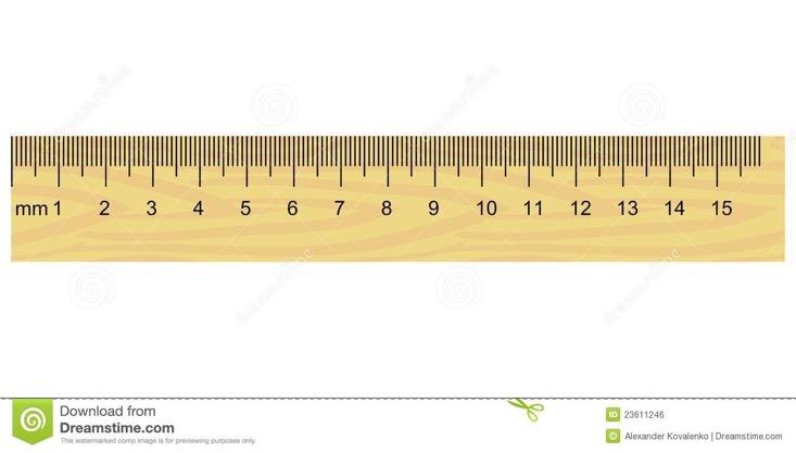 5. Misure precise e misure accurate Se in una scala millimetrata riusciamo a vedere che l'oggetto da misurare arriva tra 6 e 7 millimetri e si trova approssimativamente a 1/3 tra le due tacche,