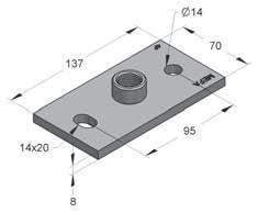 Tipo materiale: S235JR Per il montaggio di collari tramite l utilizzo di barra Finitura: Zincatura galvanica 1) o tronchetto fi lettati o tubo fi lettato.