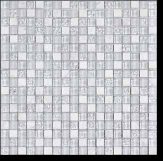 1,5x1,5 196/mq MOSAICO WHITE VETRO MARMO 216/mq