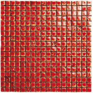 Mosaico Focus 9 FOCUS RED 30x30x0,8 cm Foglia Oro Tessere
