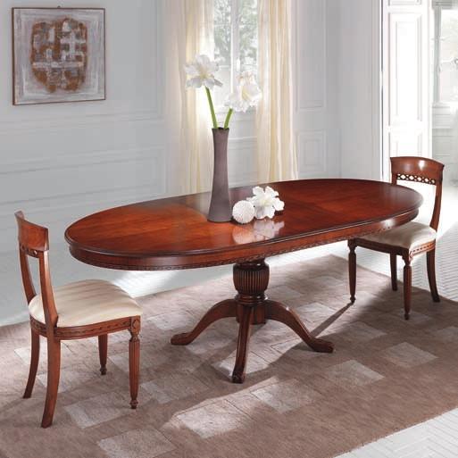 Oval table with extension cm.