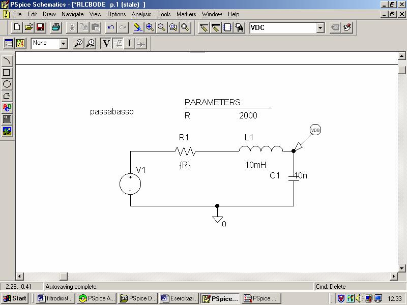 ξ ϕ arctg Utilizzado PSpice, si è potuto otteere il diagramma di Bode (risposta i