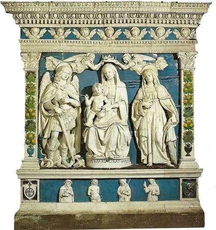 Andrea della Robbia: Madonna col Bambino e i Santi Francesco, Elisabetta