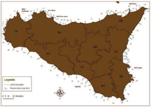 1. IL MONITORAGGIO DELLE ACQUE MARINO COSTIERE Nelle acque prospicienti le coste della provincia di Ragusa ricadono dei 6 Corpi idrici identificati nel Piano di Gestione del Distretto Idrografico