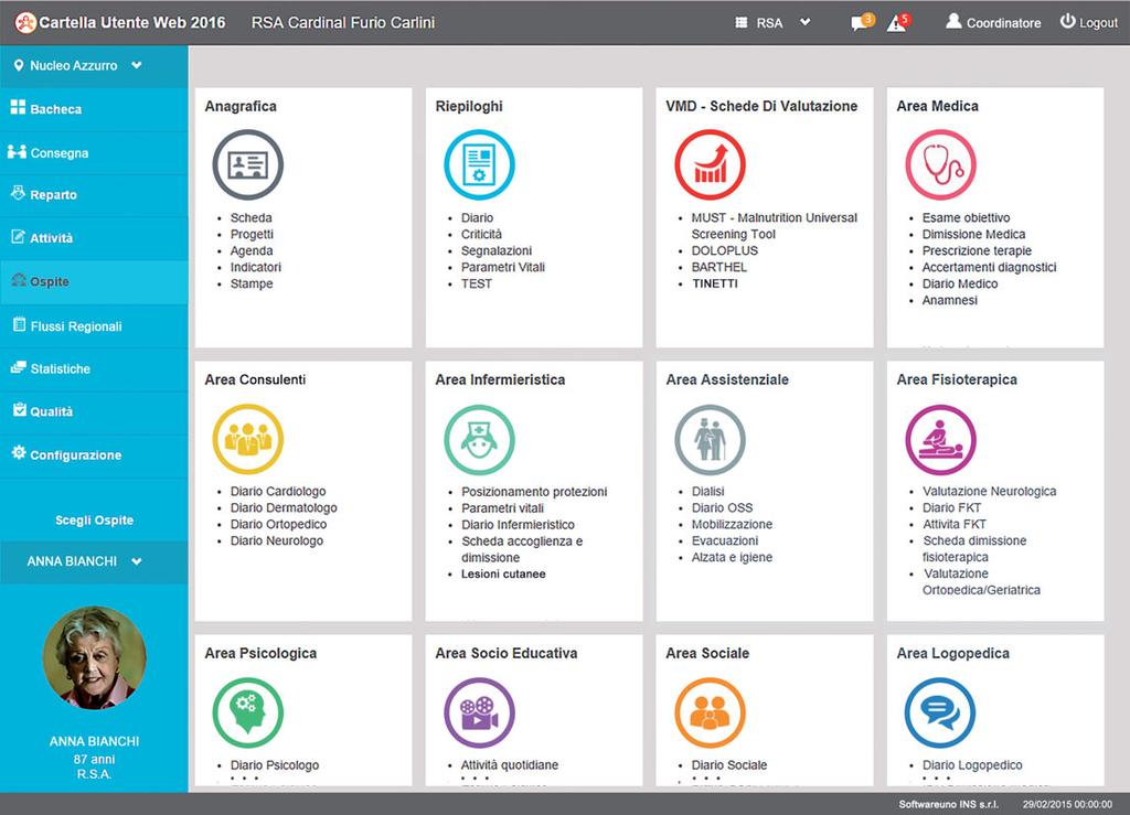 CARTELLA UTENTE WEB 2016 + Semplice per gli operatori La ristrutturazione del menu semplifica notevolmente l utilizzo del programma, la diversa impostazione grafica semplice e intuitiva agevola la