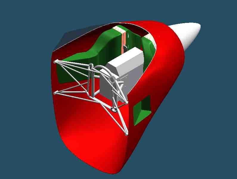 Terza e definitiva disposizione degli scambiatori: ai lati del motore Meno dannoso per il profilo aerodinamico del