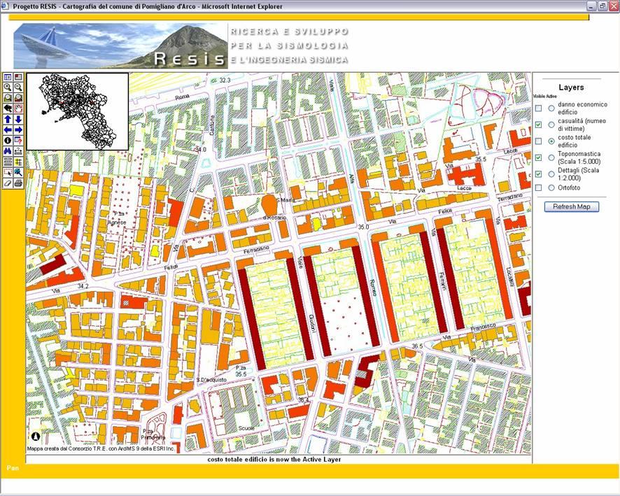 In particolare, il sistema di archiviazione, denominato DB SIT-RESIS, è strutturato in ambiente ORACLE e gestisce anche i dati cartografici e di riferimento spaziale.