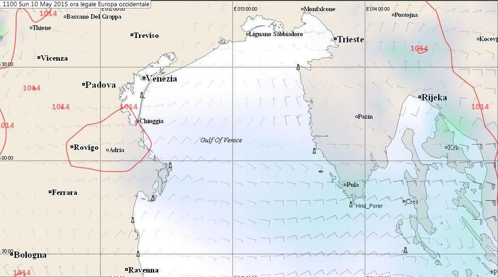 Sunday 10 May 2015 11.00LT THE LOCAL WEATHER FORECAST (9) THE «SUGGESTED» ROUTE FOR A 40 FOOT BOAT 10 MAGGIO 0900LT-1300LT FINISH 10 MAGGIO 2014 0900LT-1300LT GRADIENT WIND AT 10 mt.