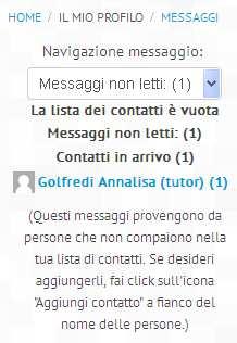 Quando l utente è online e gli viene inviato un messaggio, appare un avviso all interno della piattaforma: per visualizzare il messaggio, fare clic sul link Vai ai messaggi.