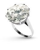 579 579 ANELLO IN PLATINO E DIAMANTE CT 13,70 anello solitario in platino a otto griffes con diamante taglio brillante ct 13,70, colore stimato O-P, purezza VVS2.