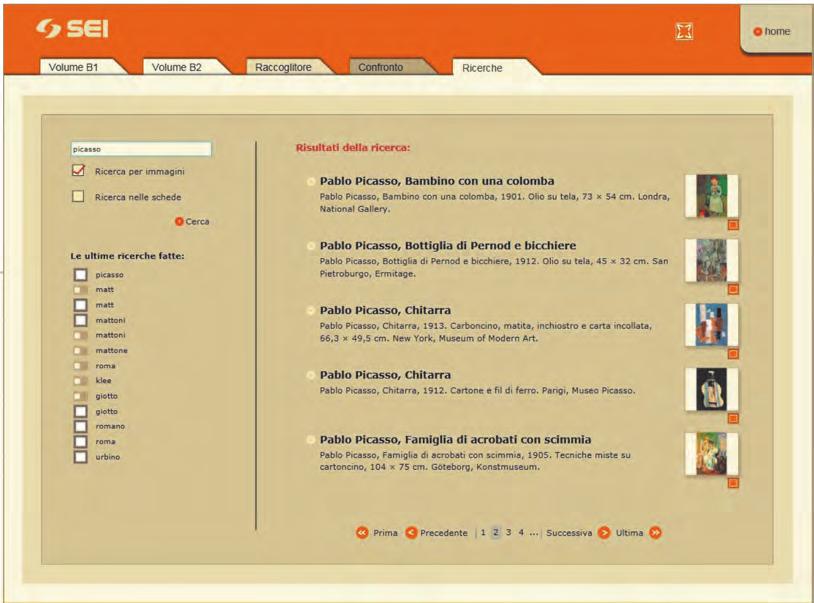 È sempre possibile accedere direttamente alle opere d arte, scegliendo la cartella Ricerche e selezionando Ricerca per immagini.