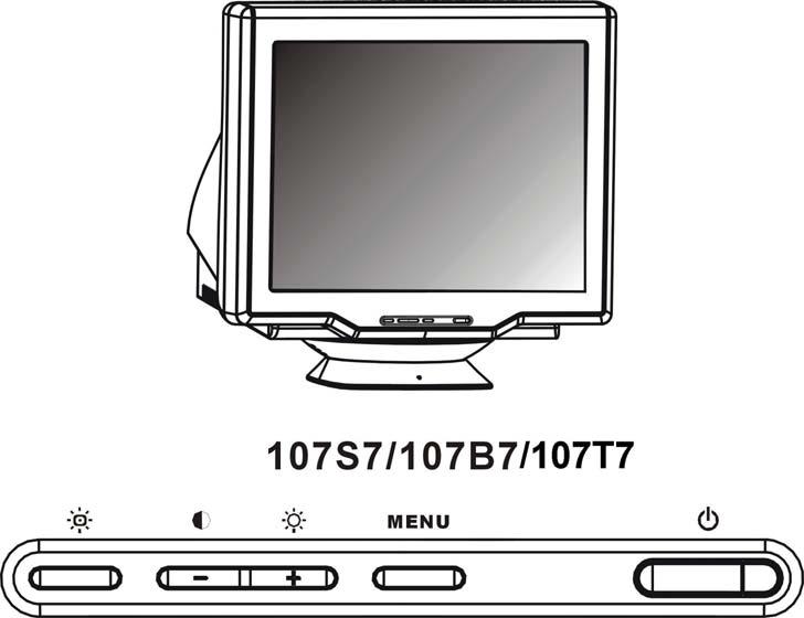 Installazione del Monitor Vista anteriore Vista posteriore Vista anteriore Pulsante di accensione del monitor. MENU Tasto MENU che, quando premuto, porta ai controlli OSD.