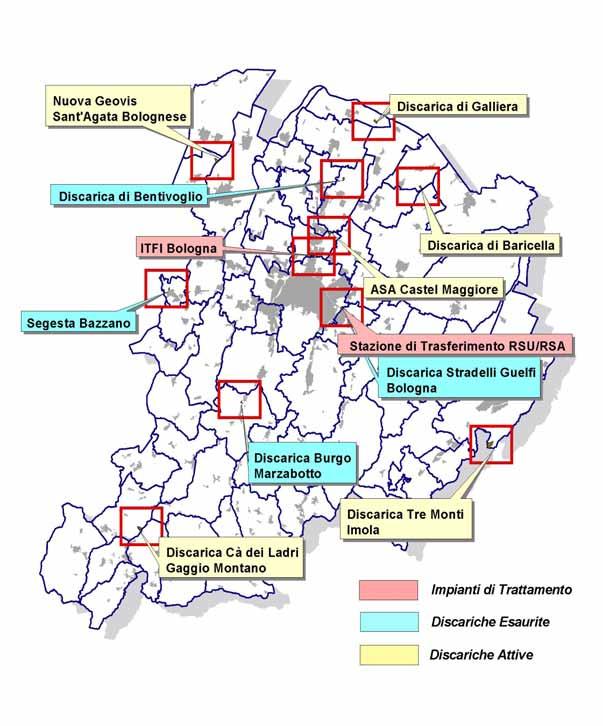 Discariche e impianti controllati da ARPA Sezione Provinciale di Bologna Discariche