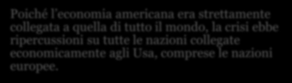 La crisi del 29 La crisi del 29, o crisi di Wall Street è una crisi economica che colpisce la Borsa statunitense nell ottobre del 1929.