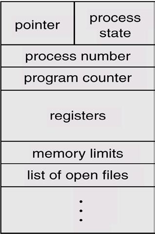 PCB e Tabella dei processi Il PCB (Process Control Blocks) o descrittore di processo è una struttura dati che mantiene in memoria tutte le informazioni su un certo processo.