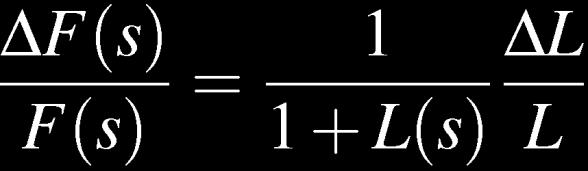 Retroazione e variazioni parametriche + - Variazione del plant per effetto della variazione di un parametro: Se il guadagno di anello