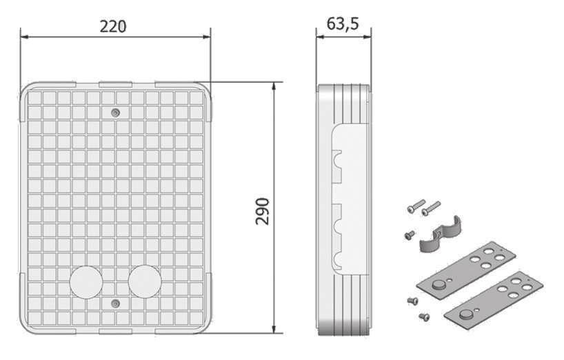 Tee connection 3/4 M Eurokonus with revolving nut 3/4 F.