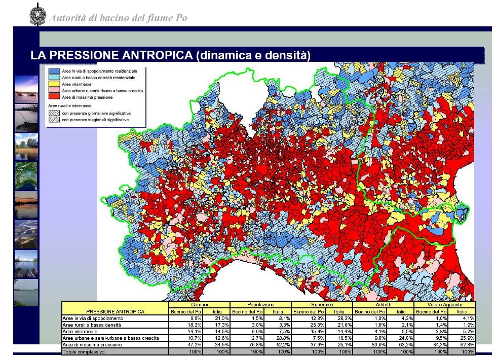 Lo stato ambientale di un bacino fluviale compreso in una delle aree metropolitane più importanti d Europa é particolarmente critico e soprattutto lontano dalle condizioni inalterate di un area