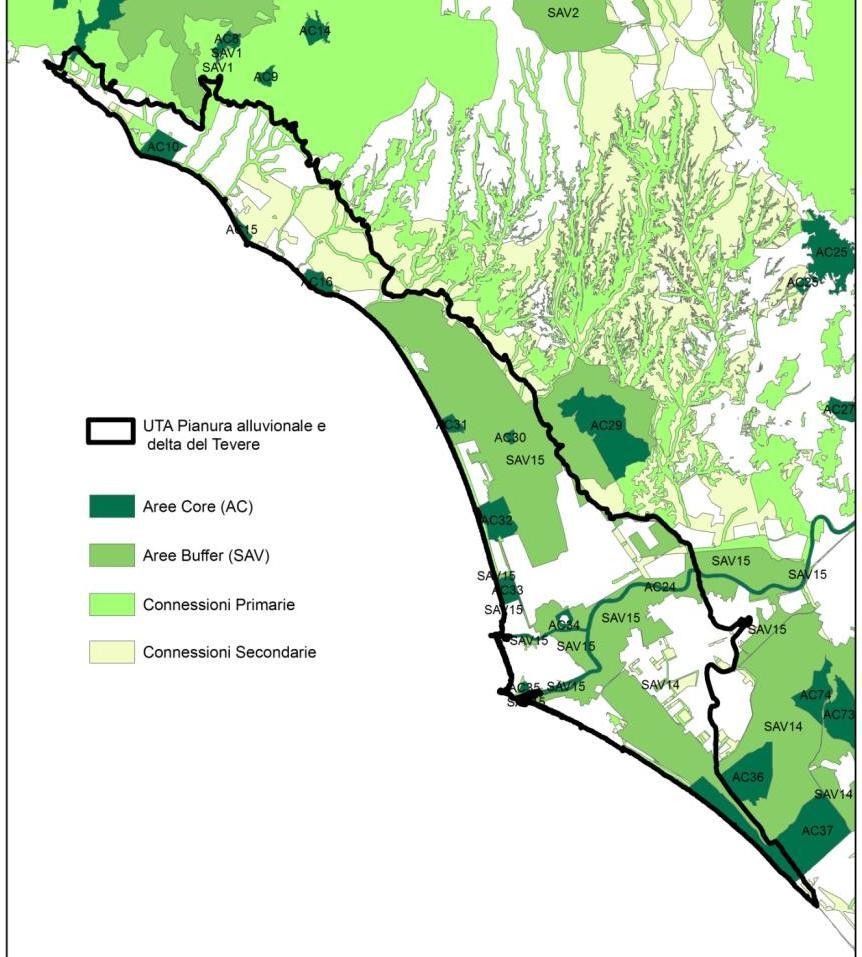 LITORALE NORD RETE ECOLOGICA PROVINCIALE: l UTA LITORALE NORD svolge essenzialmente un ruolo di collegamento ecologico.