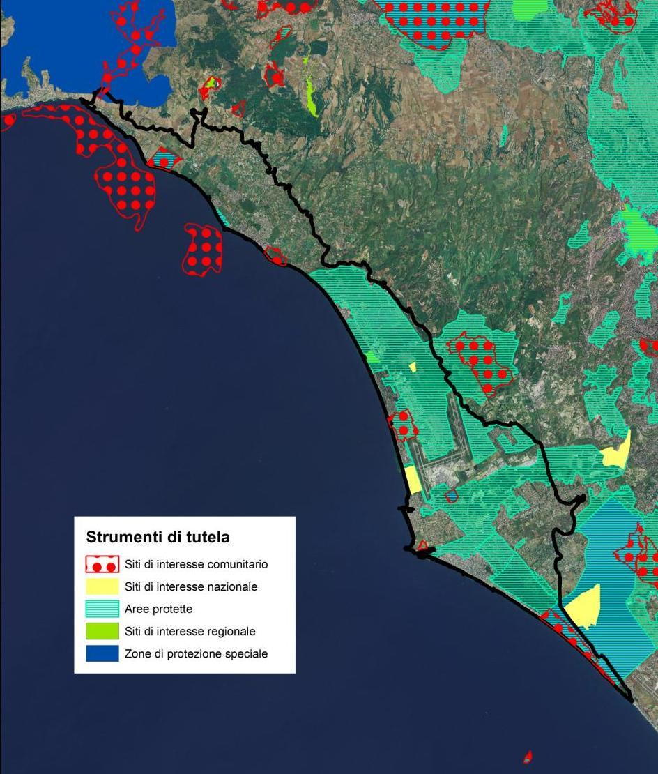 STRUMENTI DI TUTELA VIGENTI I SIC/ZPS presenti sono: Lago di Traiano (IT6030026) Isola Sacra (IT6030024) Macchia Grande di Focene e Macchia dello Stagneto (IT6030023) Bosco di Palo Laziale