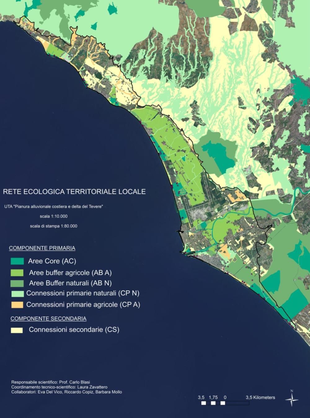 RETE ECOLOGICA LOCALE Fiumicino RETE ECOLOGICA ETTARI % Aree