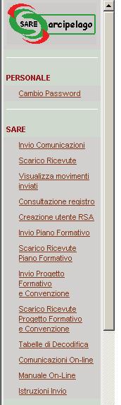 Dopo essere entrati il sistema proporrà sulla sinistra il menu utente dal quale si accede alla sotto sezione PROSPETTI L.68.