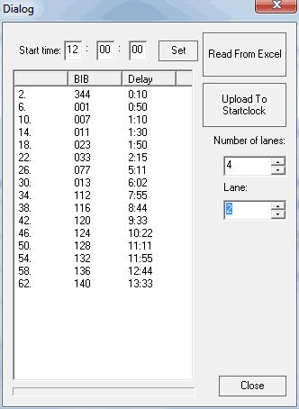 Preparare un ordine di partenza in Excel: L intervallo del primo pettorale (bib) è 0:00. Potete immettere gli intervalli in minuti e secondi.