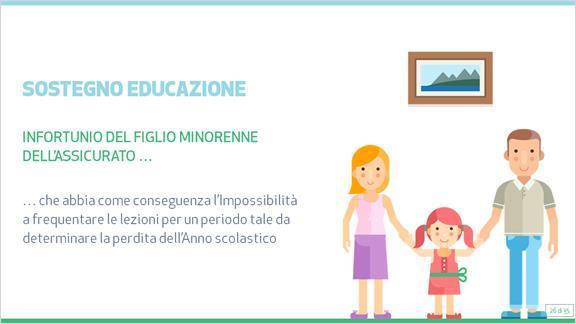 1.26 Sostegno educazione Sostegno educazione: in caso di infortunio del figlio minorenne dell Assicurato che abbia come conseguenza l impossibilità a