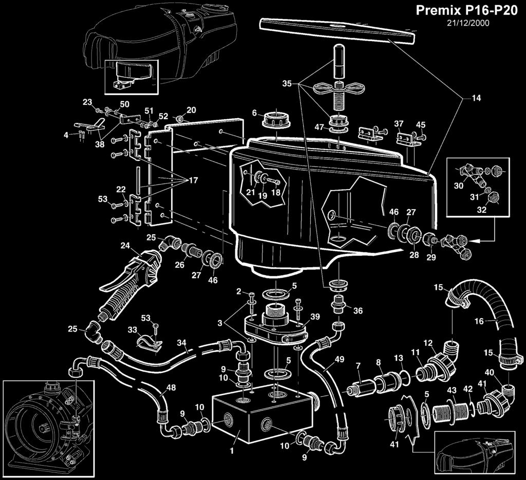 Premix P16 e P20 / P16 and P20 Premix Premix P16-20 Tabella posizione codici componenti Pos. Codice Pos.