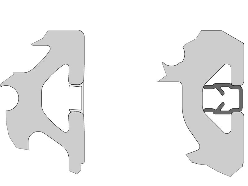Profili di chiusura Profili di chiusura cave per AXN / AXNP / AXC Per le applicazioni in vista o nel caso di ambiente particolarmente polveroso le scanalature del profilo possono essere chiuse con