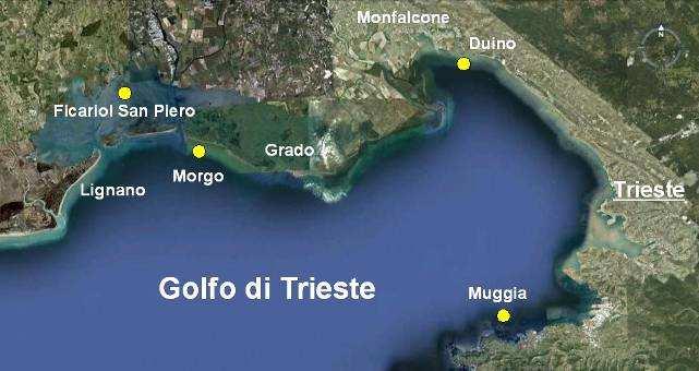 Figura X.14 Nella mappa sono indicate le località nelle quali è stata rilevata la presenza di O.