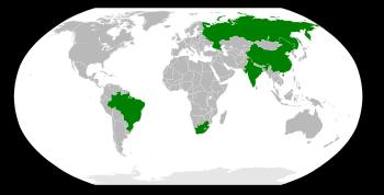 Competitors mondiali (BRICS) Brasile Russia India Cina (Sudafrica) immensi territori, abbondanti risorse