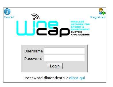 CENTRO SERVIZI WINECAP Il Centro Servizi WineCap è la web application che permette di: Consultare lo stato del sistema (segnale radio, stato batterie, etc.