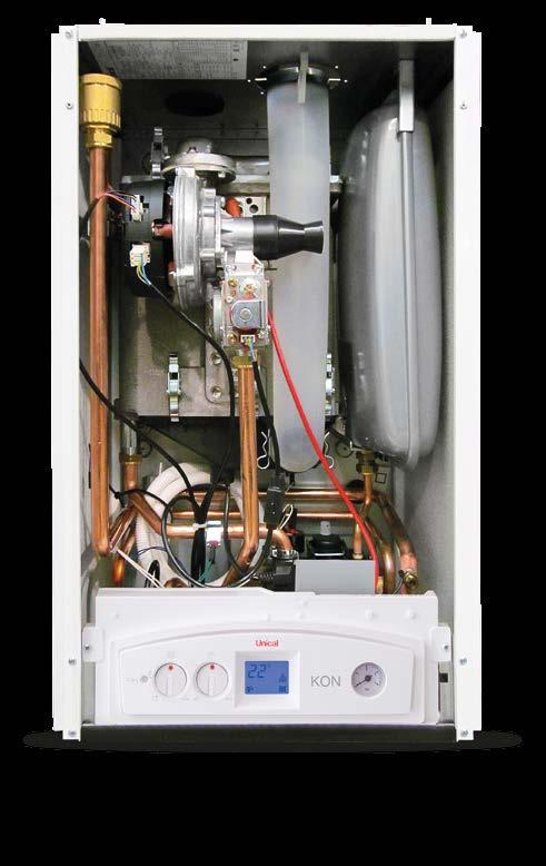 Ventilatore e Valvola gas elettropneumatica Il complesso di premiscelazione composto da elettrovalvola gas pneumatica e ventilatore modulanti si distingue per il limitato ingombro.